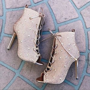 BRAND NEW Sample Sale! Nude Bootie +studs/stones